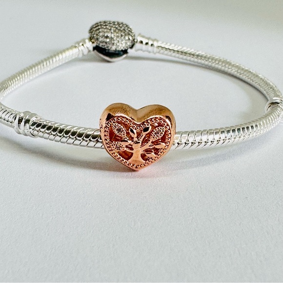 Pandora rose gold openwork family tree heart charm, charms for pandora bracelets - Picture 5 of 8